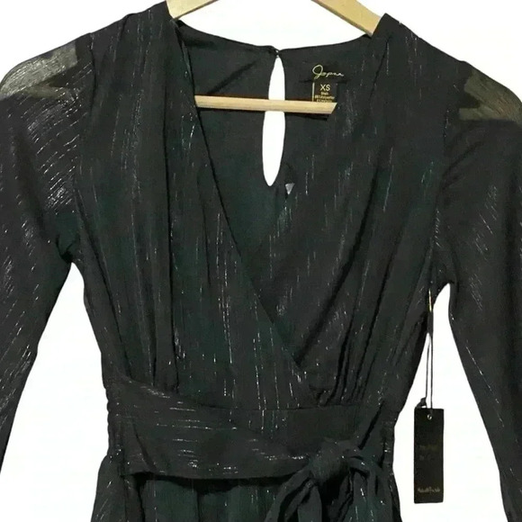 Japaa Semi-Sheer Cross-Bust Tiered Mini Dress XS Black Whimsigoth Witchycore NWT - Picture 3 of 12